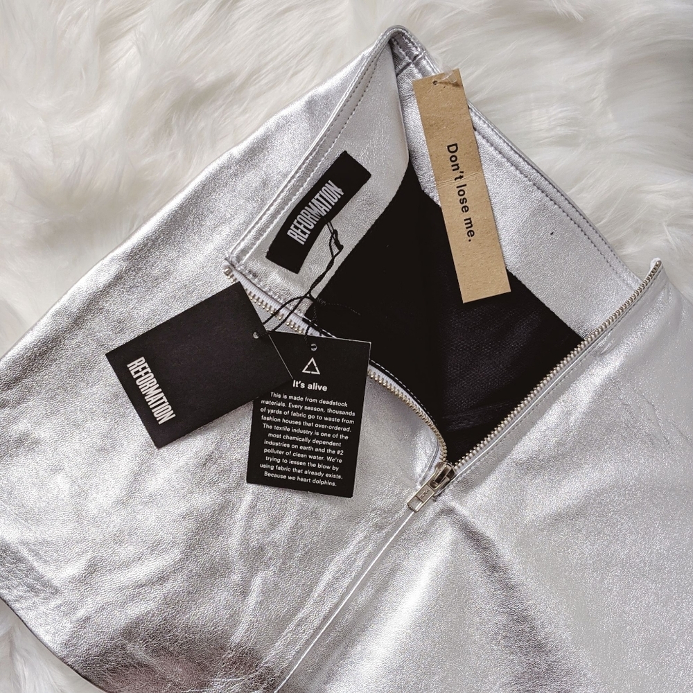 NWT Reformation Mercury Leather Mini Skirt SZ 2